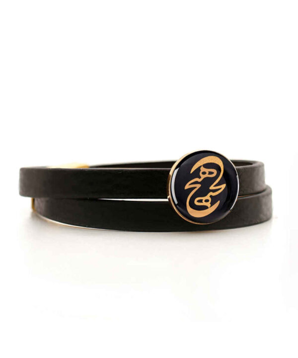 Persian Leather Bracelet for Men and Women - Black Hich
