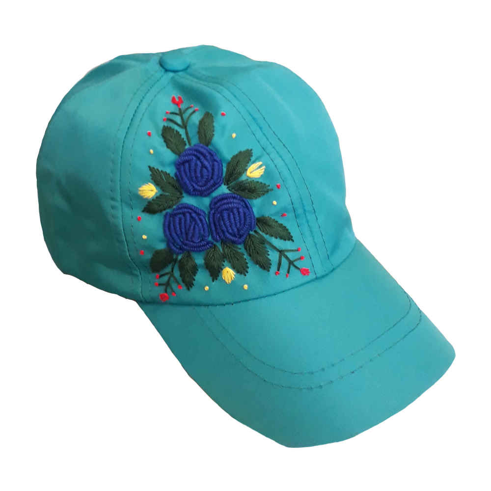 Women's Blue Embroidered Cap - Model Ronika