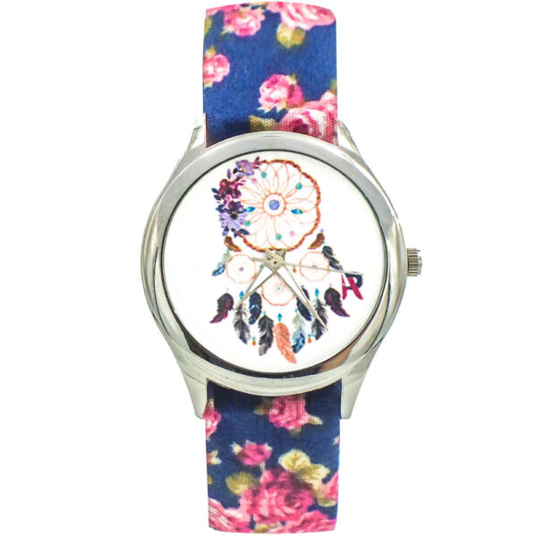 Women’s Floral Liberty Boho Fabric Tie Scarf Watch – Dream Catcher