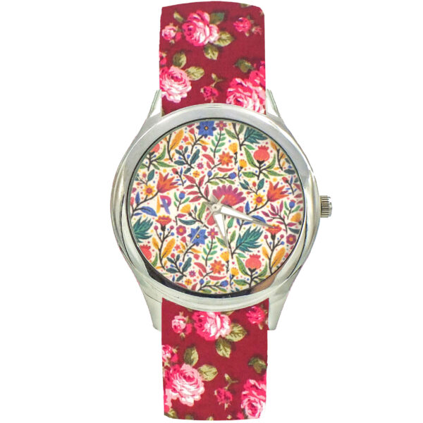 Women’s Floral Liberty Boho Fabric Tie Scarf Watch – Baharan