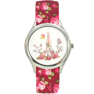 Women's Floral Fabric Strap Watch Model Yadegar