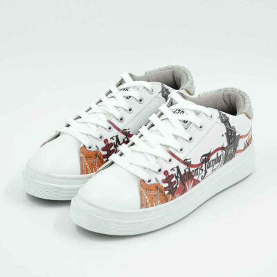 Graffiti Print Sneakers – Women’s Chic Casual Shoes Model Adams