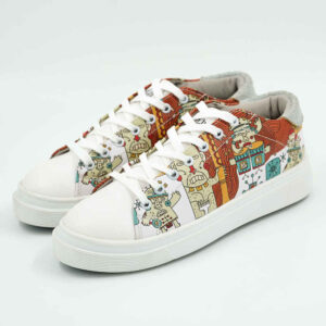 Women's Lace Up Printed Converse Shoes Cartoon