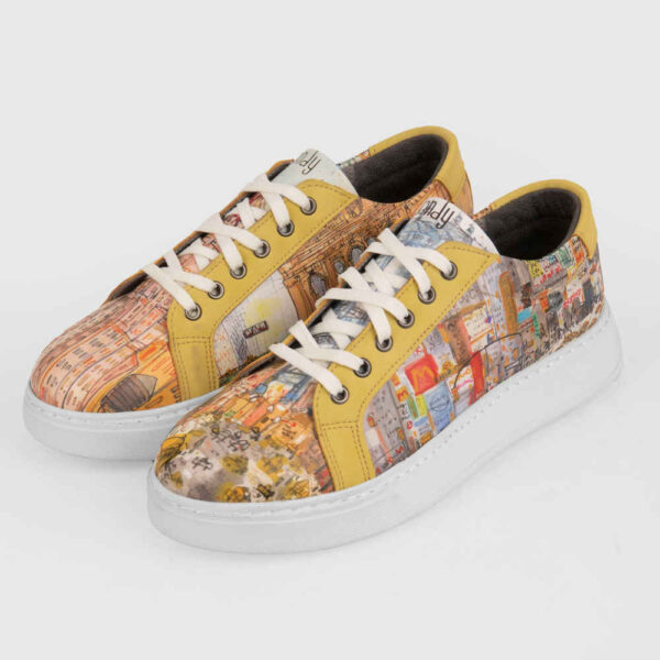 Graffiti Print Sneakers - Women's Chic Casual Shoes Model City