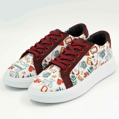 Graffiti Print Sneakers – Women’s Chic Casual Shoes Model Gmoment