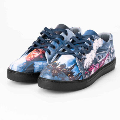 Graffiti Print Sneakers – Women’s Chic Casual Shoes Model Harry Potter