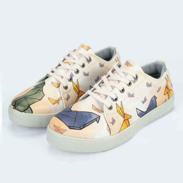 Graffiti Print Sneakers - Women's Chic Casual Shoes Model Kangaroo