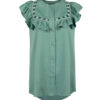 Women's Short Sleeve Embroidered Shirt Bornos