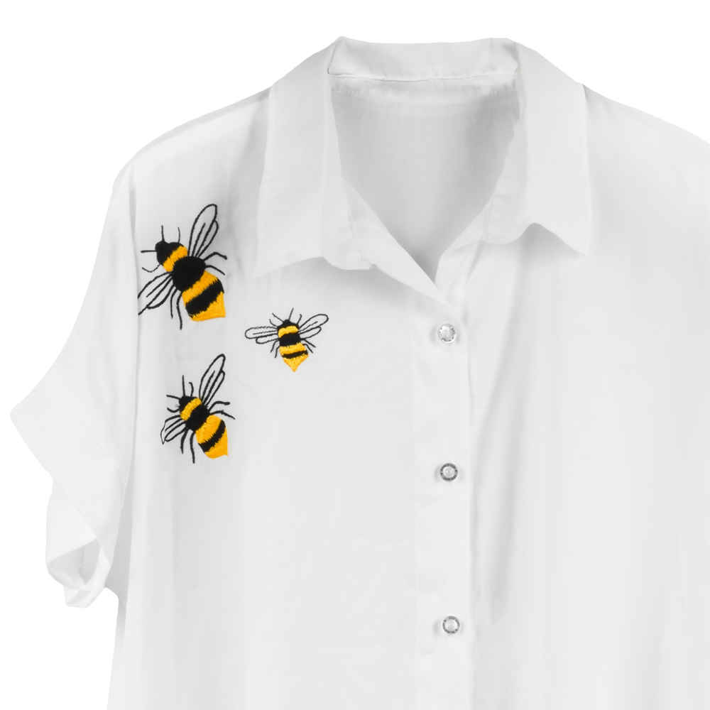 Women’s Short Sleeve Embroidered Shirt Model Bee
