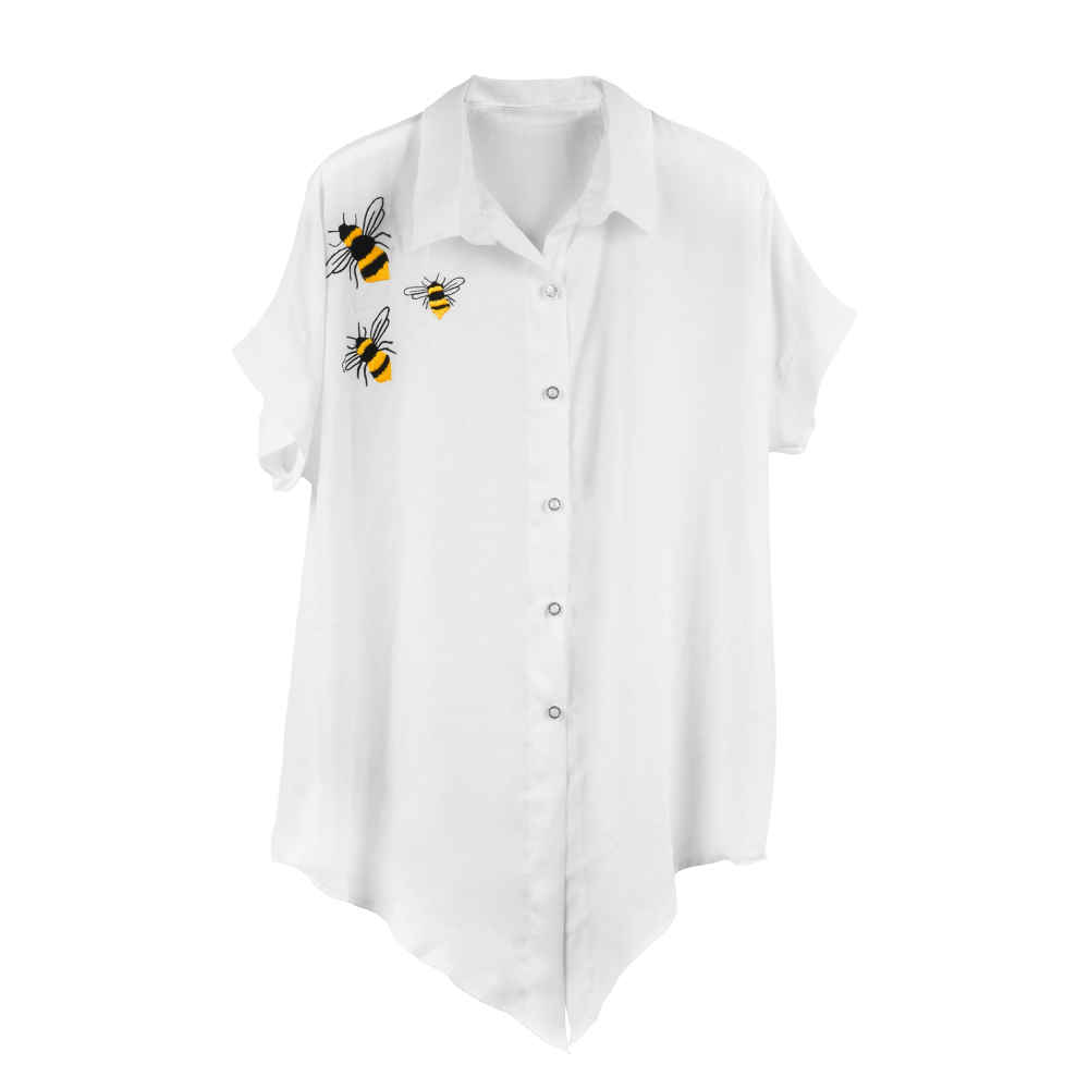 Women's Short Sleeve Embroidered Shirt Model Bee