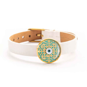 Women's White Leather Bracelet