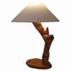 Rustic Wooden Log Table Lamp Handcrafted Fantasy