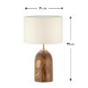 Accent Wooden Table Lamp Handcrafted Farsam