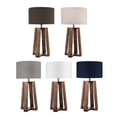Accent Wooden Table Lamp Handcrafted Plus