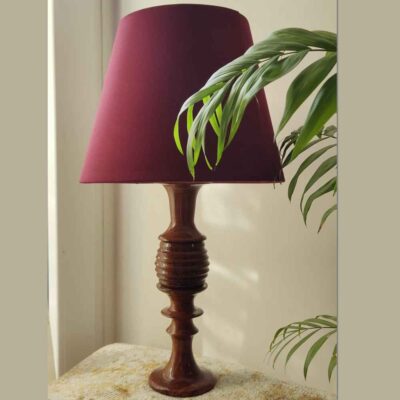 Accent Wooden Table Lamp Handcrafted Zereshki