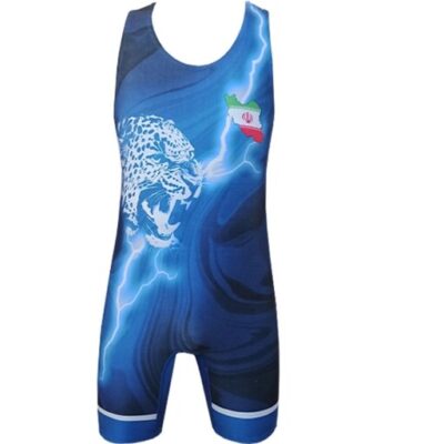 Men’s Iranian Sleeveless Wrestling Singlet Model Leopard