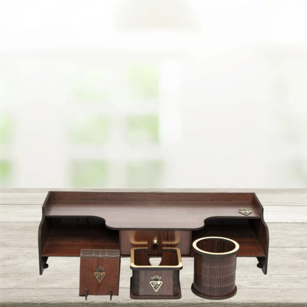 Wooden Office Desk Organizer Accessories – Model Saha (5pcs)