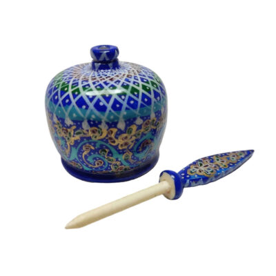 Persian Surma Dani Container for Keeping Kohl Made of Camel Bone Tazhib