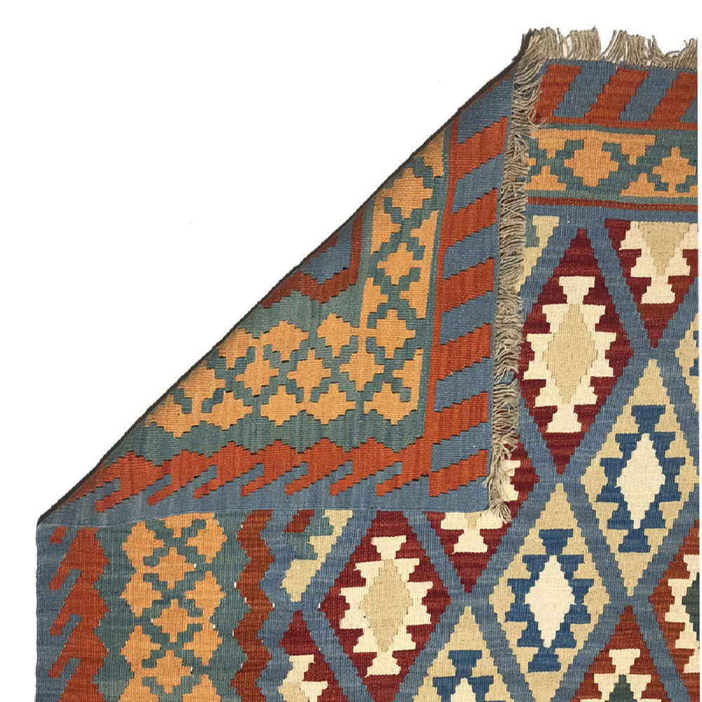 Flat Woven Geometric Wool Kilim Rug Model Kasra ShopiPersia