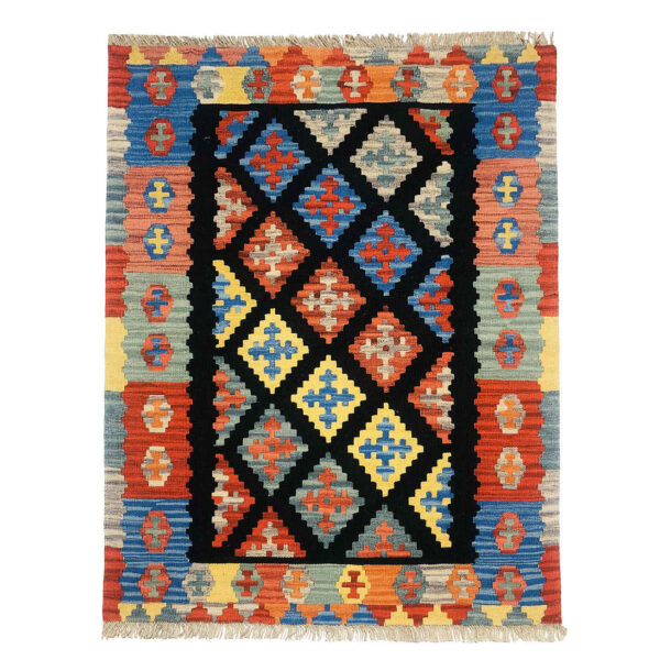 Flat Woven Geometric Wool Kilim Rug Model Viana ShopiPersia