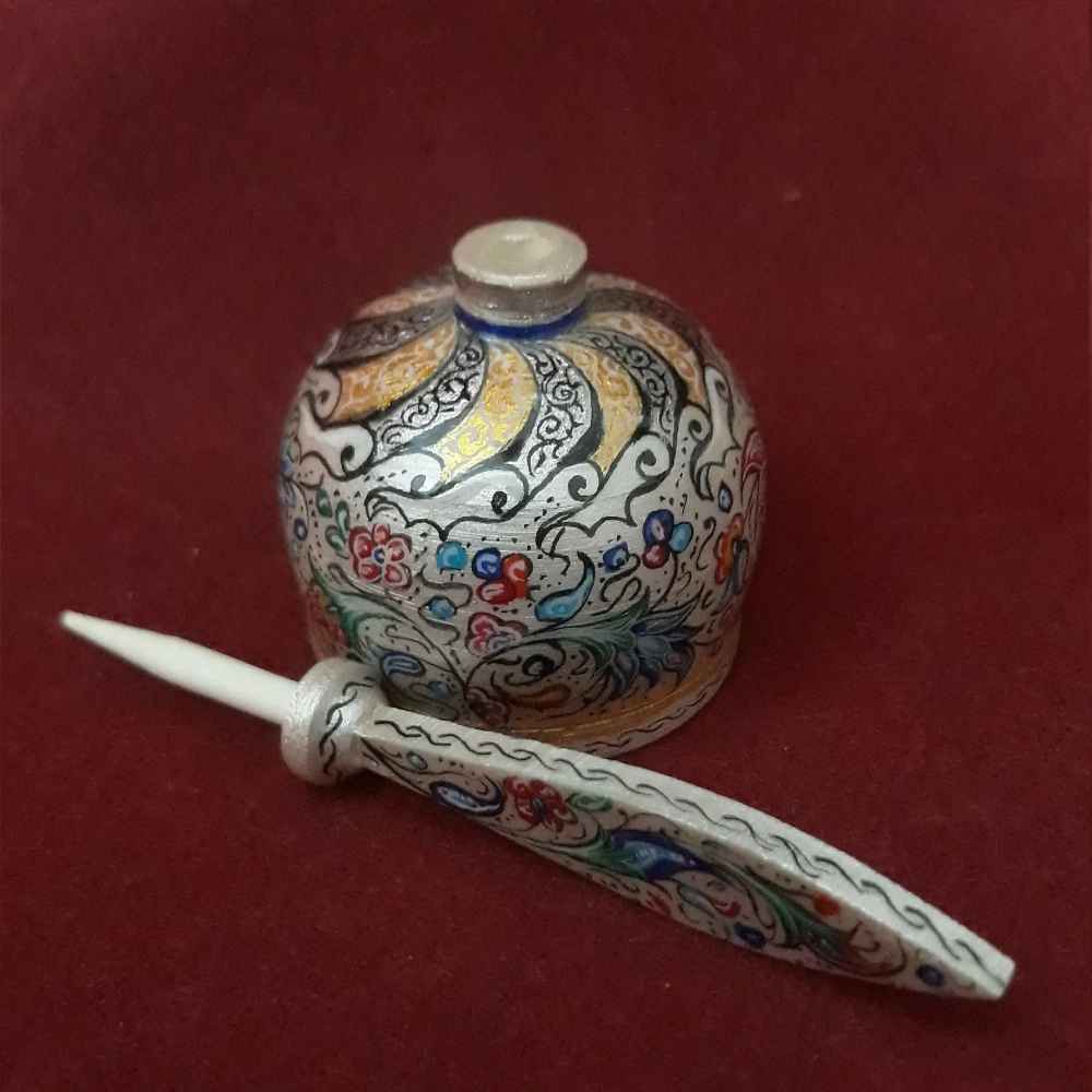 Persian Surma Dani Container for Keeping Kohl Made of Camel Bone Ostokhani