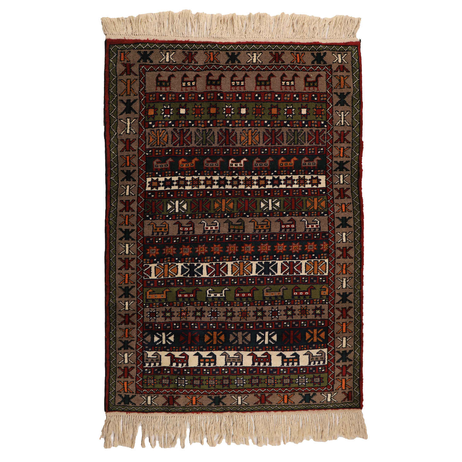Persian Carpet Intricately Hand-Knotted Tribal Wool Maral