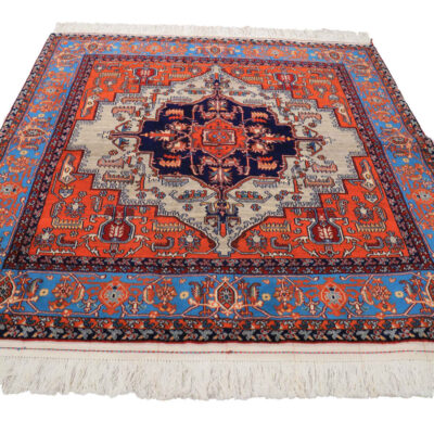 Intricately Hand-Knotted Persian Carpet Isfahan Medallion Wool