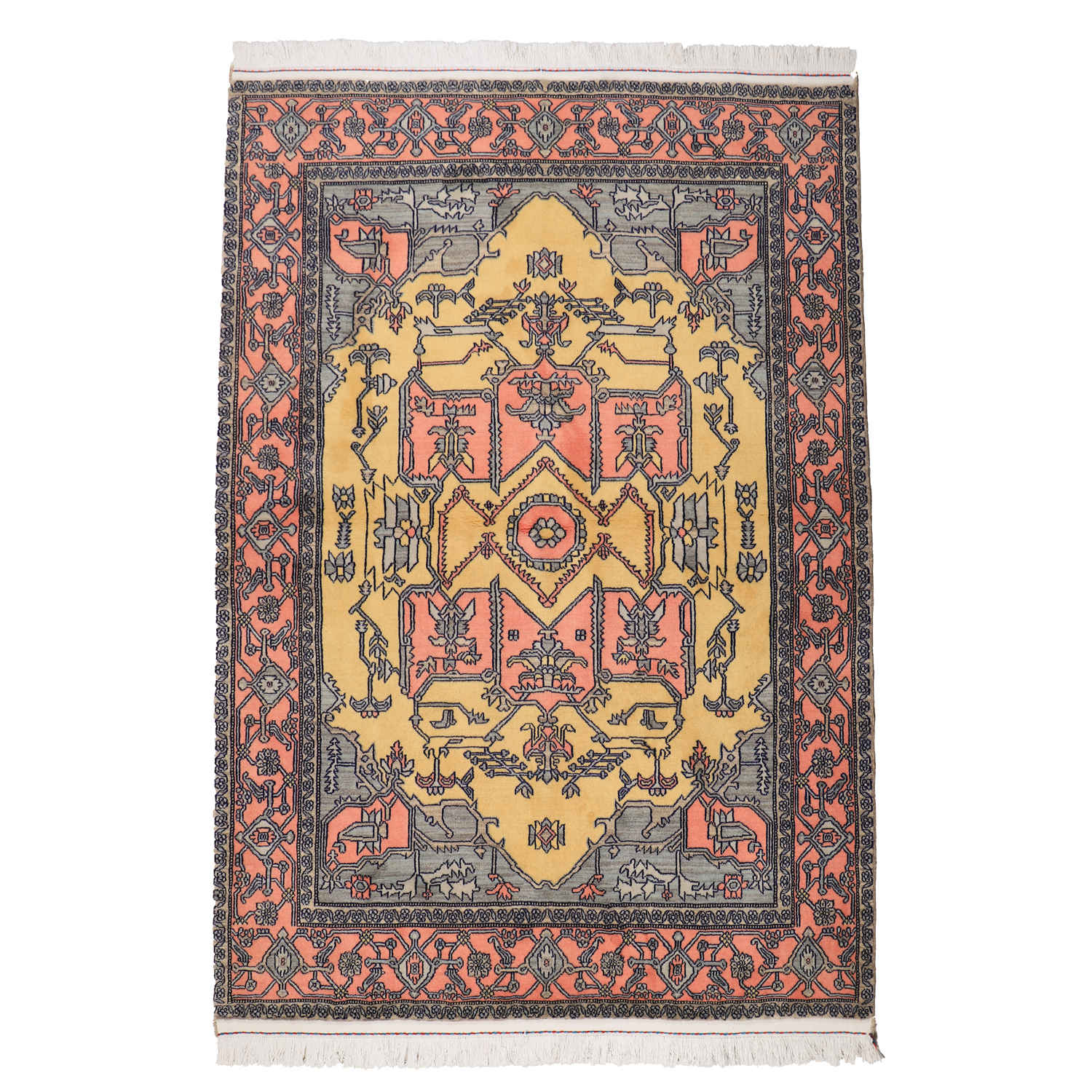 Intricately Hand-Knotted Persian Carpet Isfahan Tribal Wool Hannah