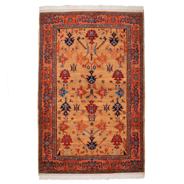 Intricately Hand-Knotted Persian Carpet Isfahan Tribal Wool Vagireh