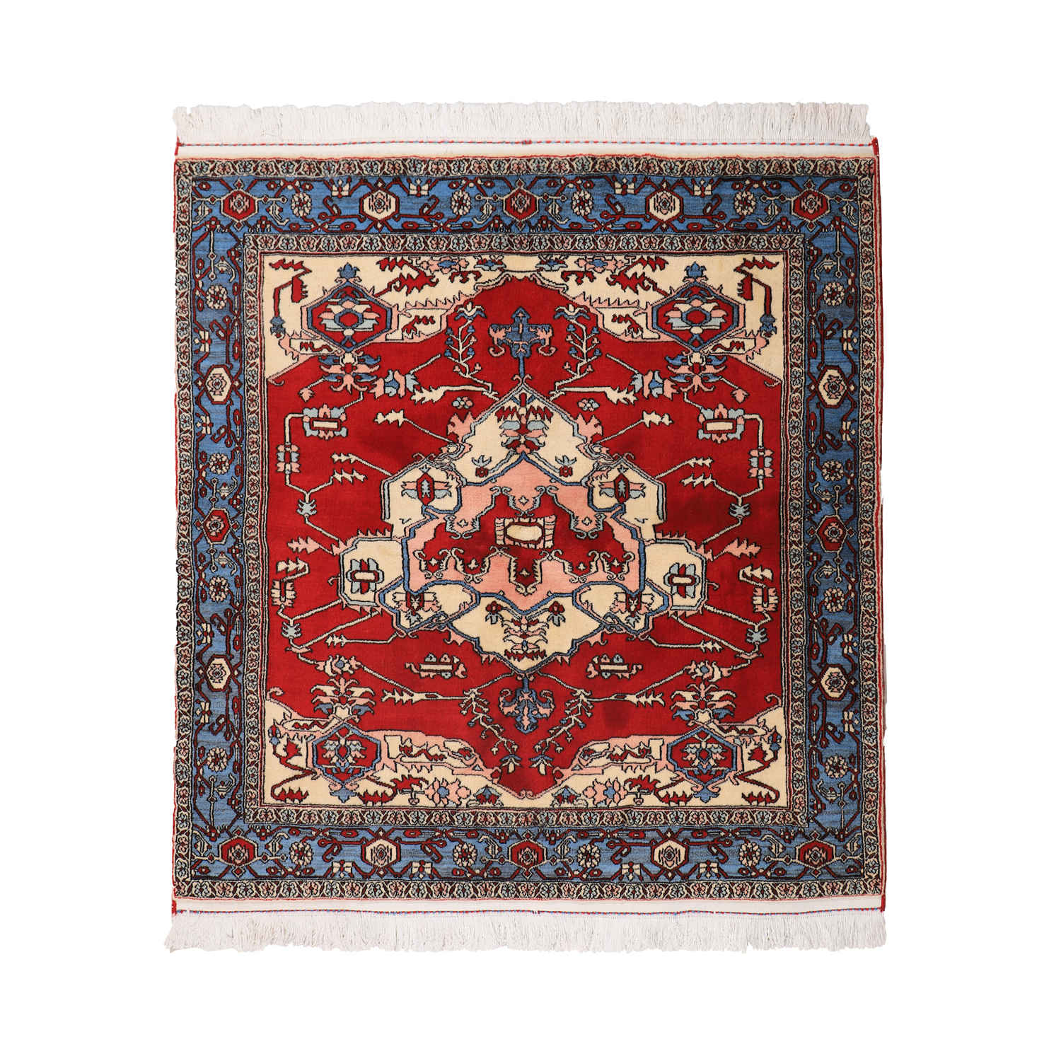 Intricately Hand-Knotted Persian Carpet Isfahan Tribal Wool Yahya