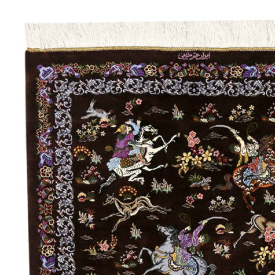 Persian Silk Carpet Hand-Knotted Model Shekar