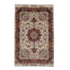 Persian Carpet Hand-Knotted Medallion Tabriz Kork Wool & Silk Blend Carpet Cheleh