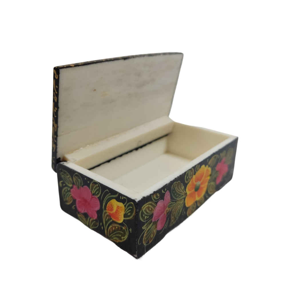 Handcrafted Bone Jewelry Box with Persian-Inspired Golabetoon Pattern