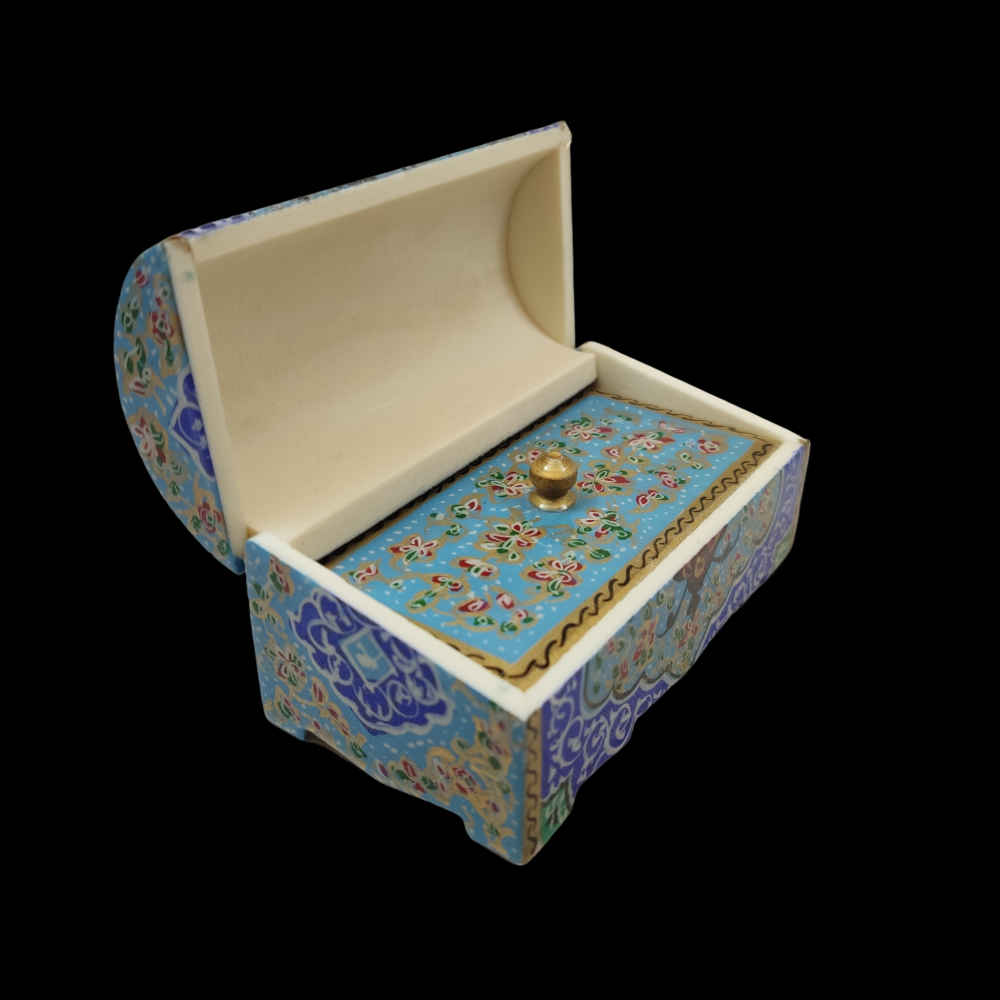 Handcrafted Bone Jewelry Box with Persian-Inspired Taher Pattern