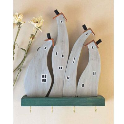 Decorative & Handcrafted Wall Key Holder with Cottage Design