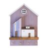 Decorative Wall Key Holder with Cottage Design in Pink