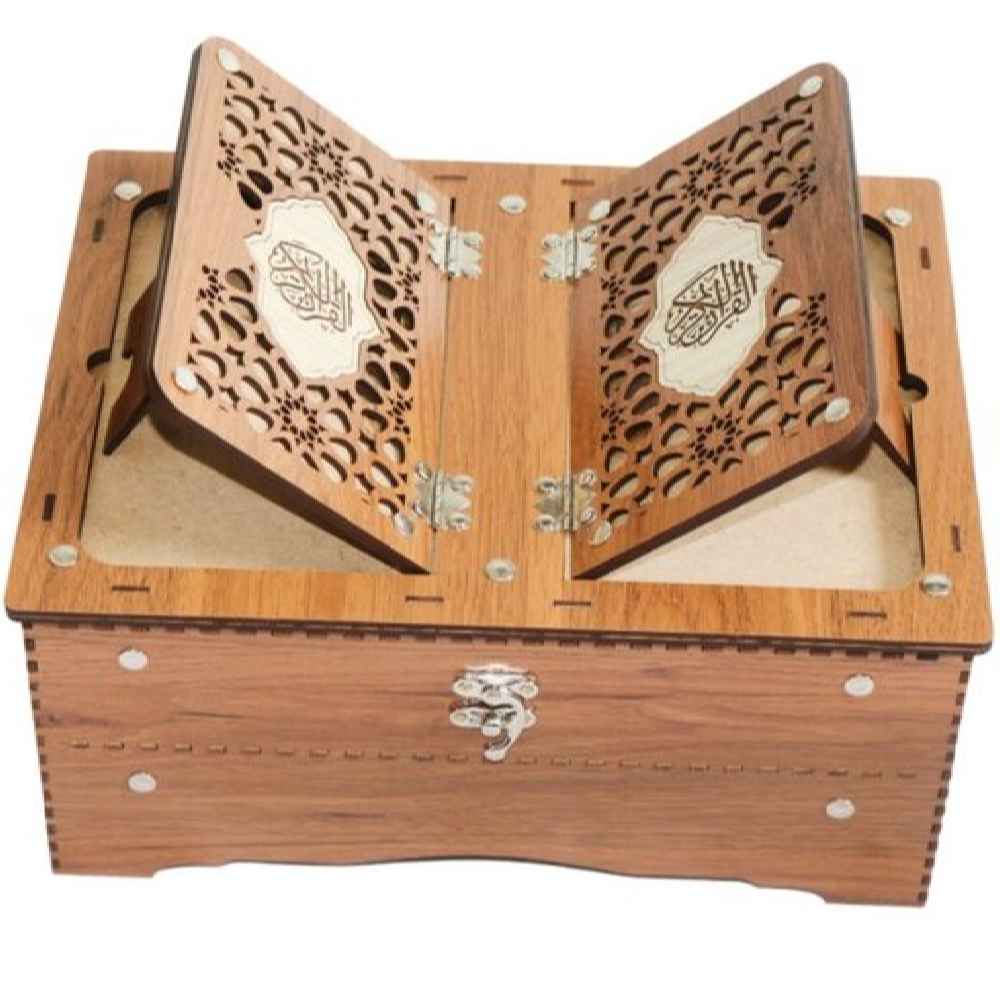 Beautiful Wooden Quran Storage Box – Laser Cut Model Naarin