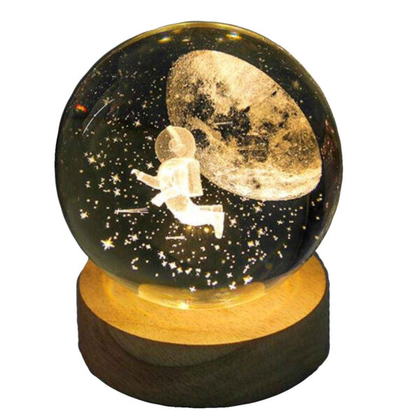Crystal Ball Lamp Night Light Space & Astronaut