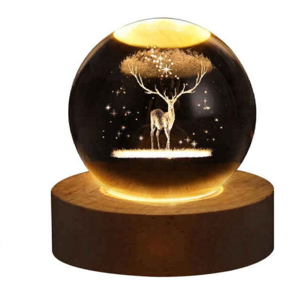 Crystal Ball Lamp Fantasy Night Light Deer