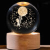 Crystal Ball Lamp Fantasy Night Light Moon & Astronaut