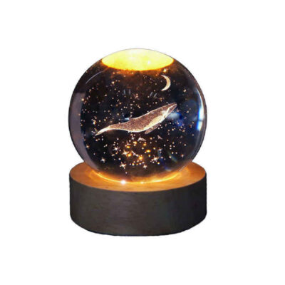 Crystal Ball Lamp Fantasy Night Light Moon & Whale