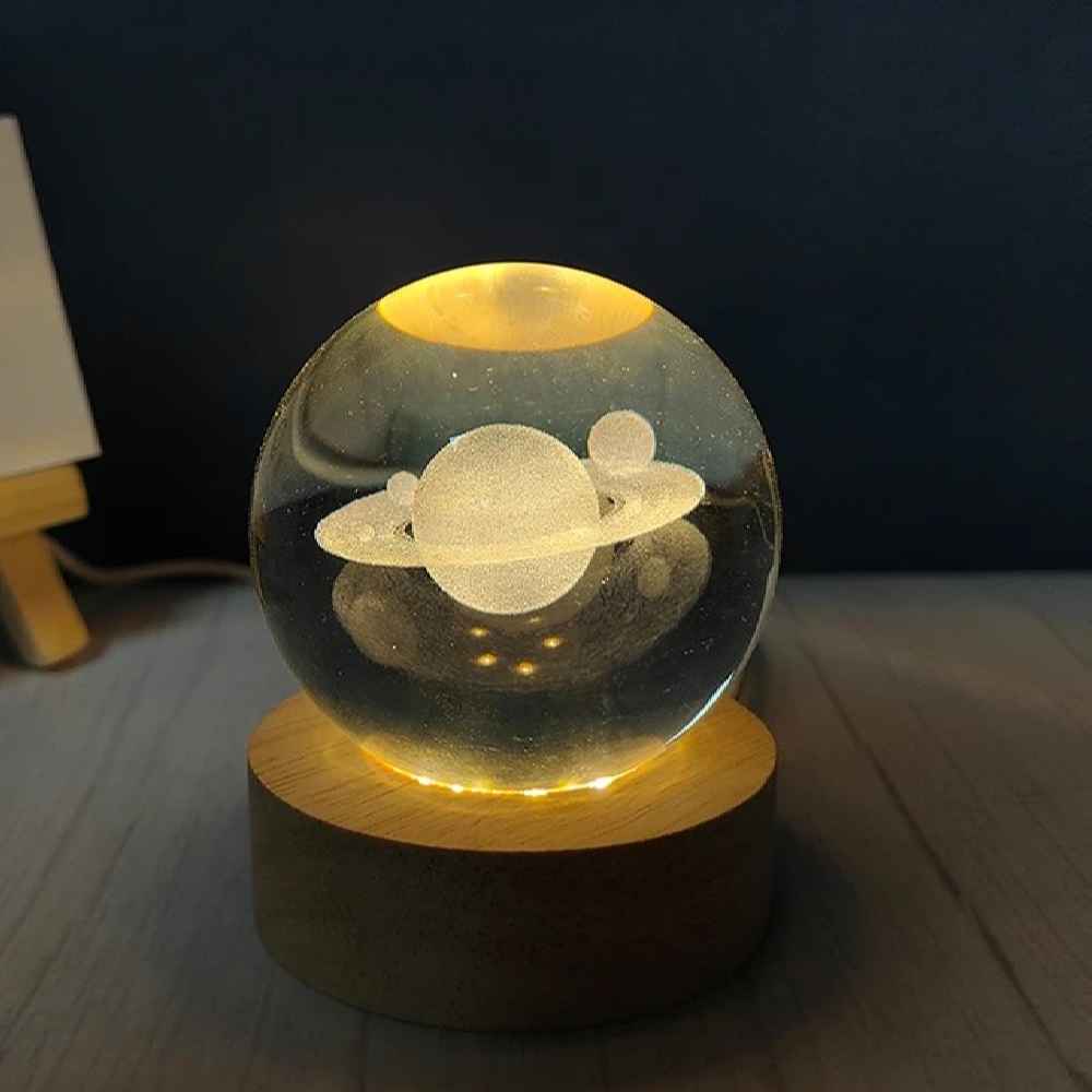 Crystal Ball LED Space Night Light Saturn ShopiPersia