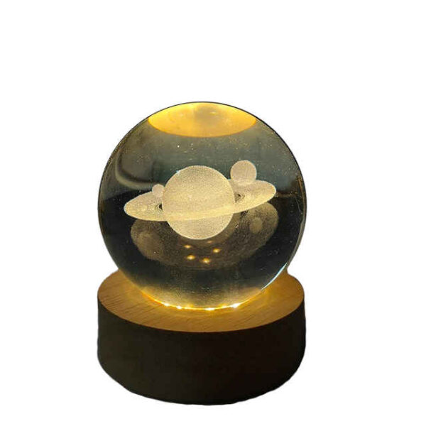 Crystal Ball Lamp Space Night Light Saturn