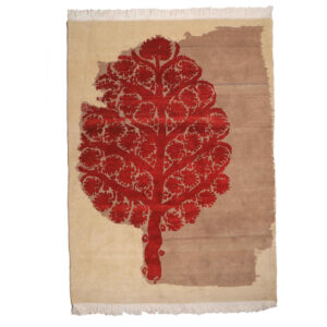 Modern Persian Hand-woven Gabbeh Rug Beige