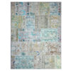 Vintage Persian Hand-Knotted Patchwork Carpet Sky
