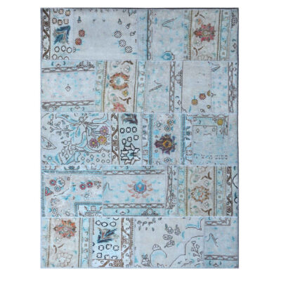 Vintage Persian Hand-Knotted Patchwork Carpet Amiran