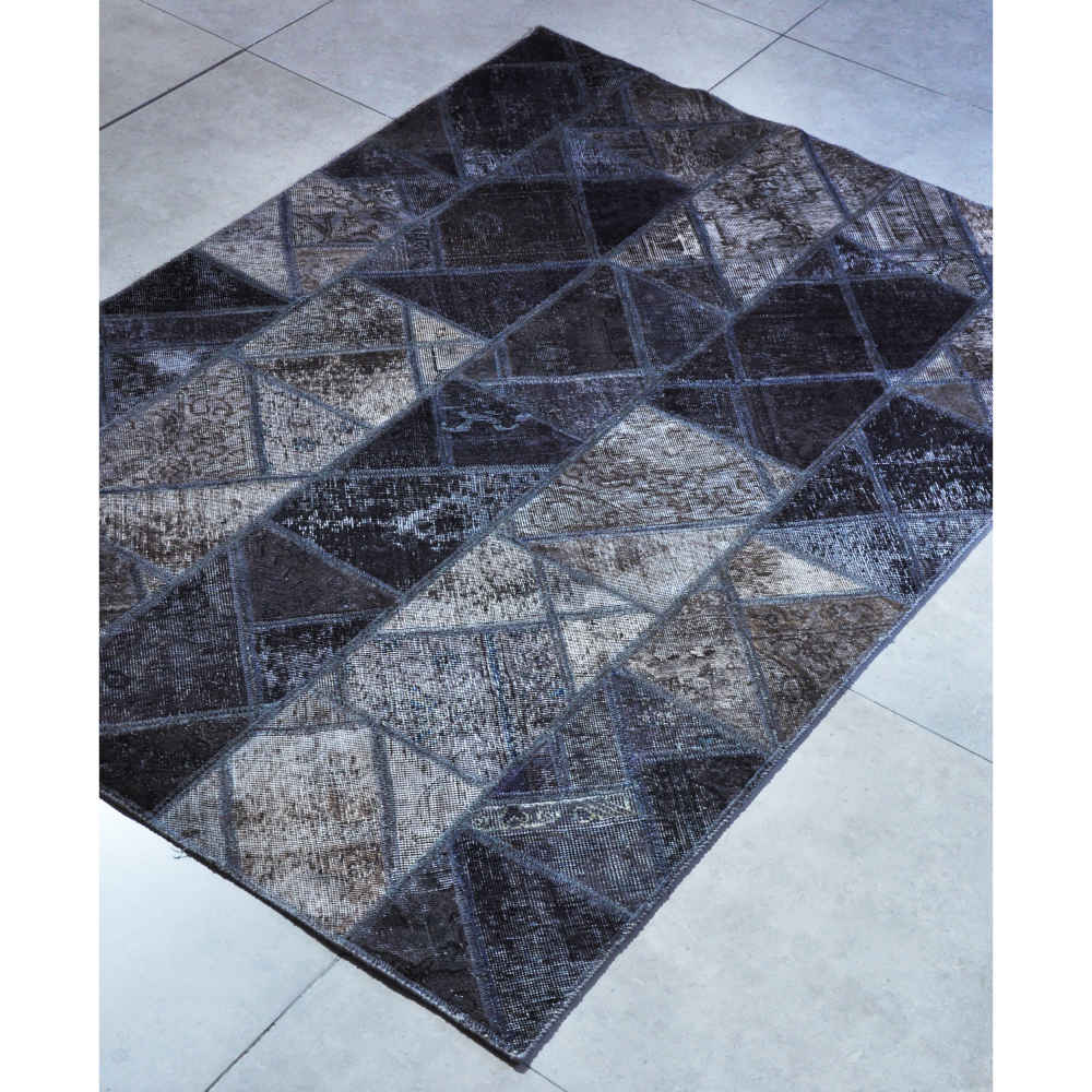 Persian Hand-Knotted Patchwork Carpet Elmira