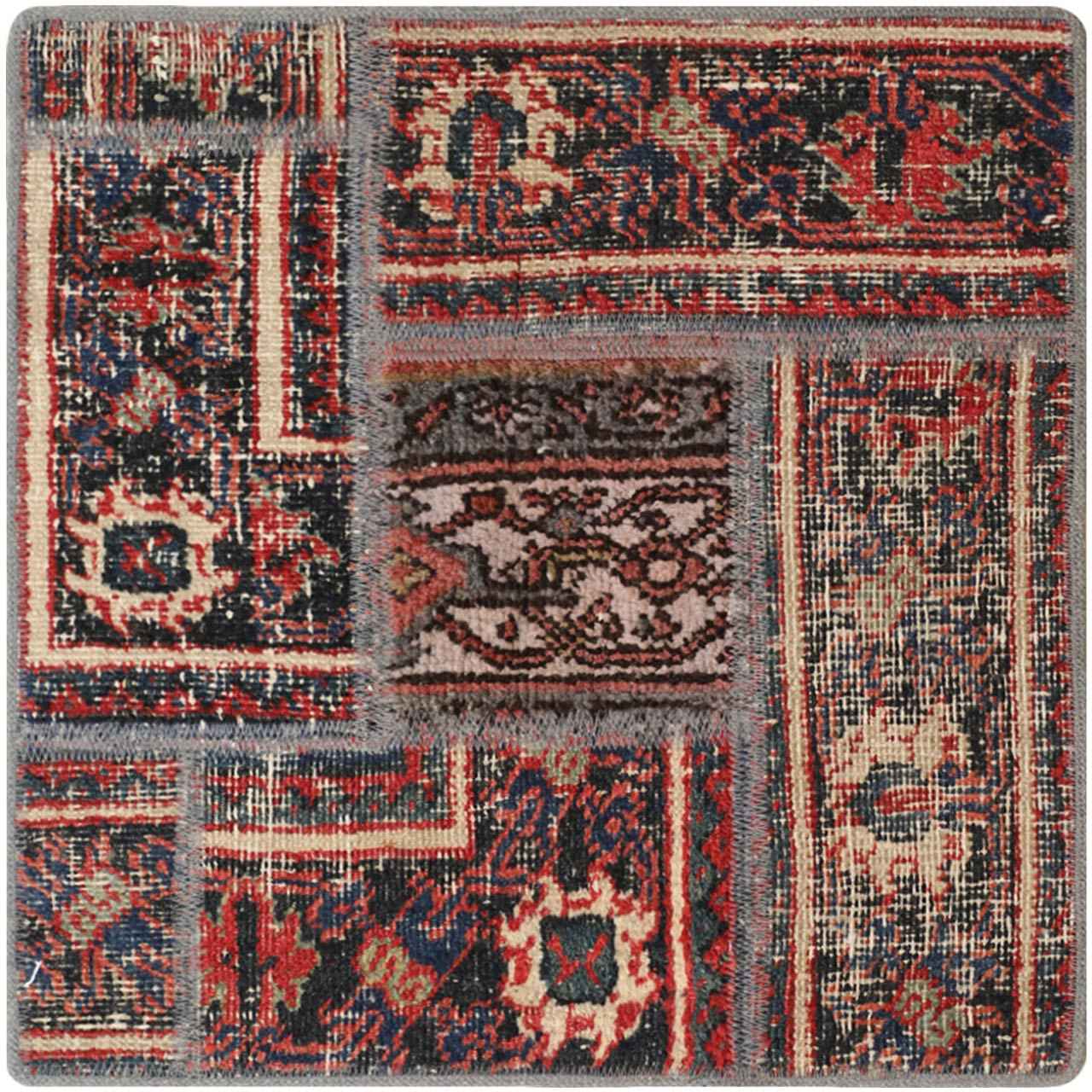 Vintage Persian Hand-Knotted Patchwork Carpet Haris