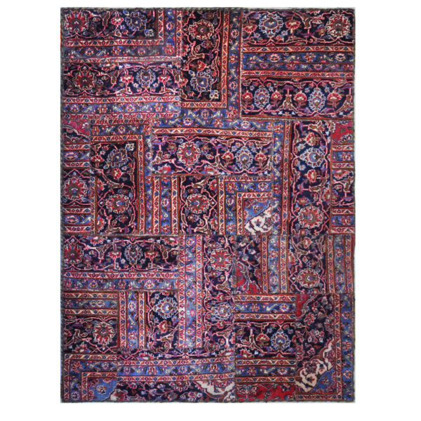 Vintage Persian Hand-Knotted Patchwork Carpet Samira