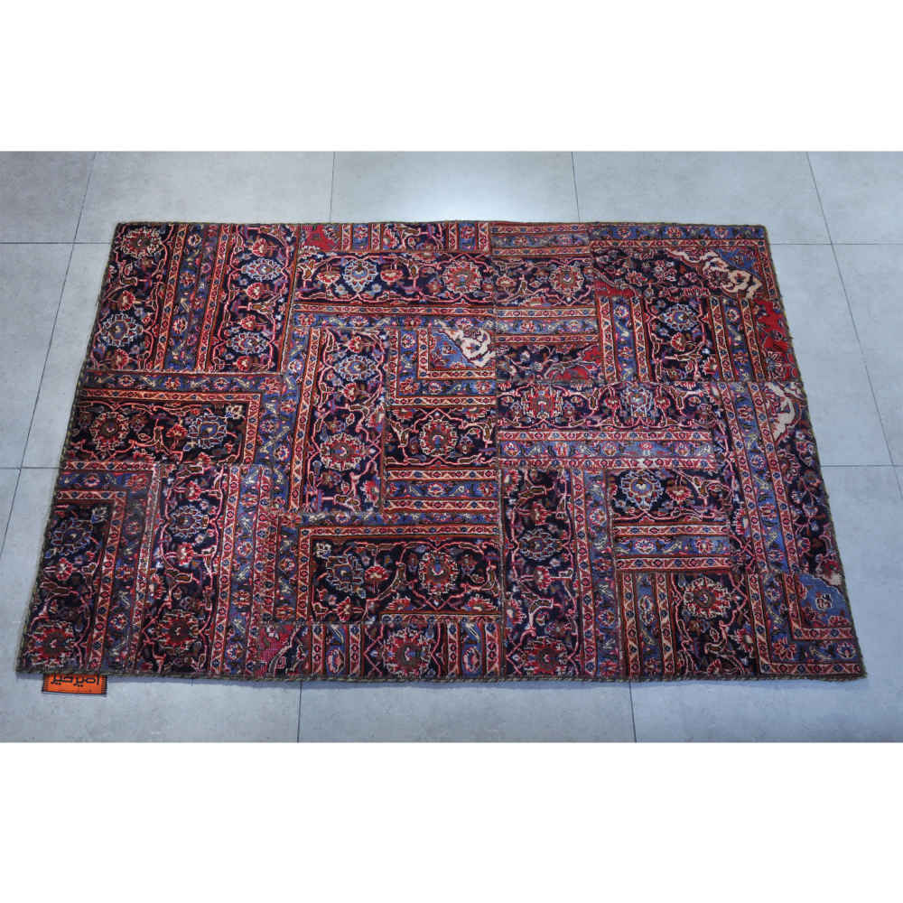 Vintage Persian Hand-Knotted Patchwork Carpet Samira